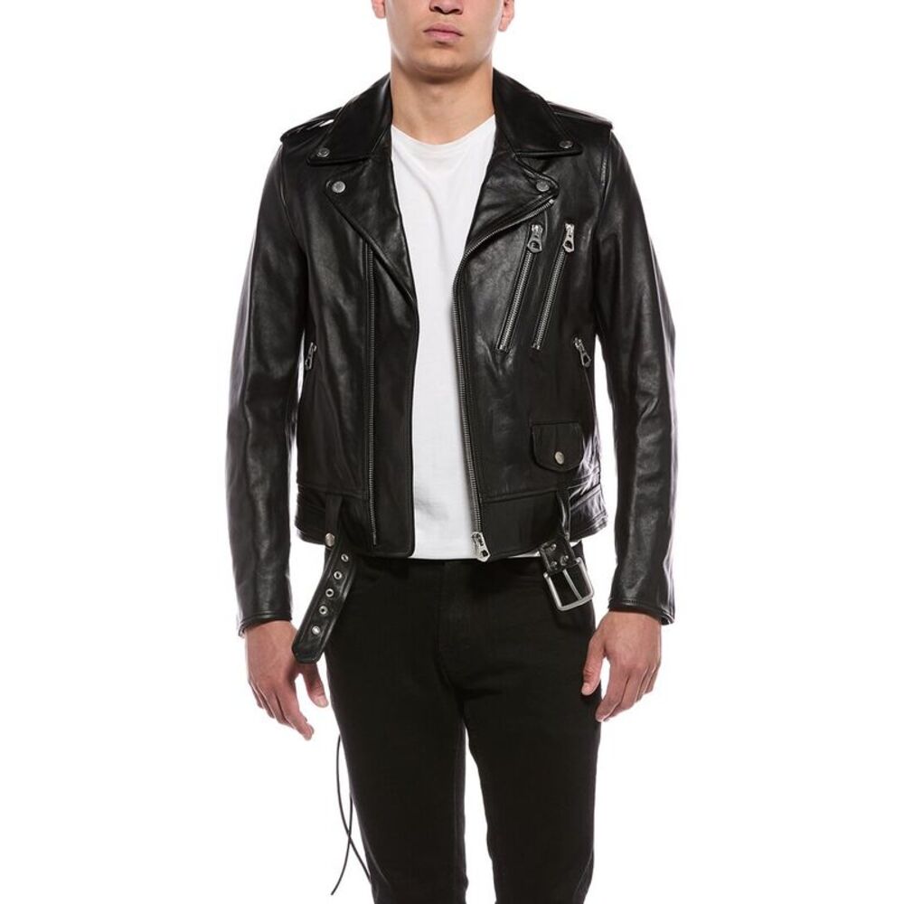 Blk Dnm Mens Leather Jacket, Black